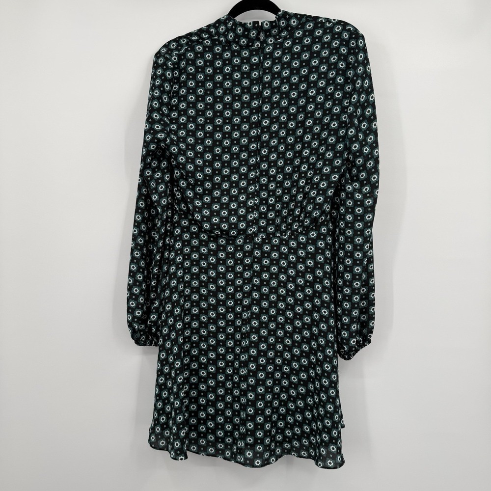 Ted Baker Dress Womens 2 US 4 Printed Neck Tie Long Sleeve Cinch Waist Mini - Picture 6 of 13